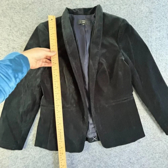 J Crew Womens Going Out Blazer Jacket 2 365 Velour Stretch Open Front Lined 532 - Picture 4 of 14